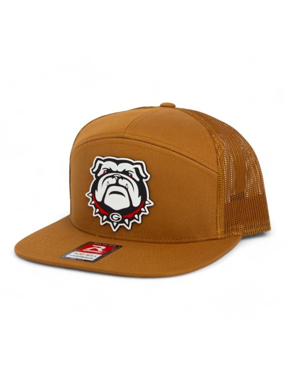 Georgia Bulldogs UGA 3D Snapback Seven-Panel Flat Bill Trucker Hat- Carmel